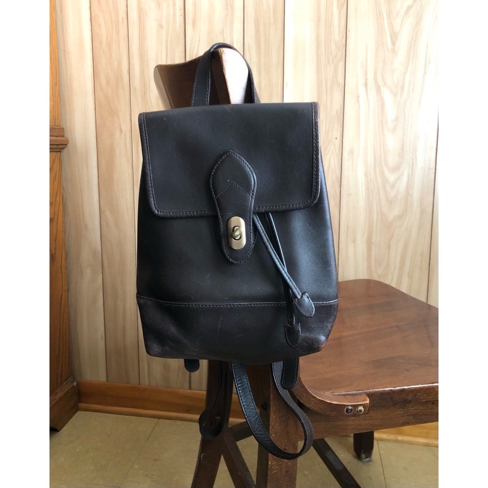 Vintage dark brown leather croft & barrow backpack